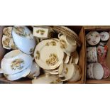 A box containing a quantity of tea and dinner ware including Alfred Meakin, etc. - sold with a box