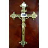 A large old Gothic brass crucifix