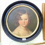 An ebonised and gilt slipped framed early 19th Century oil on canvas laid on panel portrait of a