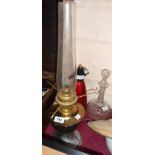 An Aladdin oil lamp, vintage soda syphon and a decanter