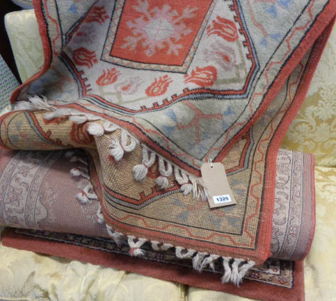 A modern Turkish machine made rug - sold with a hand made similar