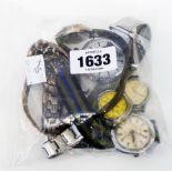 A collection of assorted wristwatches and a modern pocket watch - various condition