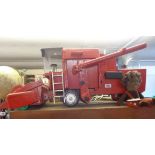 A large 1970's scratch built wooden combine harvester