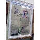 Leta Nicholson: a painted framed watercolour entitled Amaryllis - bearing The Mall Galleries label