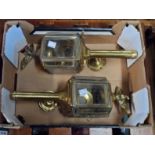 Two brass carriage lamps