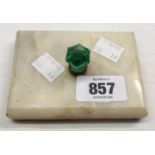 A marble sample desk weight with Windsor Castle related provenance to base