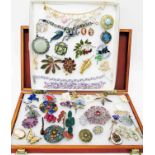 A tray and case containing a quantity of good quality costume jewellery, many branded including