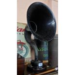 An early 20th Century S.G. Brown & Co. radio extension speaker on wooden socle