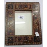 An antique Italian Sorrento ware wooden picture frame - some damage