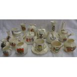 A small collection of Goss and other crested china