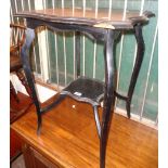 A 21" Edwardian stained walnut two tier occasional table - a/f