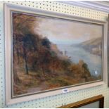 Arthur Henry Enock: a framed watercolour, depicting a view of the Dartmouth estuary with Dartmouth