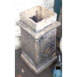 An old stoneware chimney pot of square form