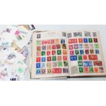 A 20th Century schoolboy stamp album and other stamps on paper - also some pre-decimal mint