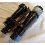 A cased pair of Second World War period Barr & Stroud CF41 7X military binoculars with crosshair and