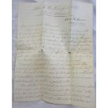 A four page Royal letter dated January 17th 1812 from Princess Charlotte of Wales to Lord Albemarle,