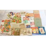 A collection of various ephemera including Victorian and Edwardian Christmas cards, scraps,