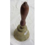 A Second World War period ARP hand bell dated 1939 - cracked and with replacement clapper