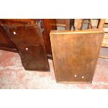 Two vintage stained wood folding bed trays