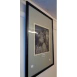 An ebonised framed monochrome artist's proof print - indistinctly signed, depicting Avant Garde
