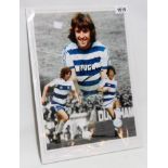 Stan Bowles: an unframed triple image photograph signed by the player with certificate verso - image