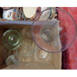 A box containing assorted large glass vases, etc.