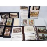 Various small albums containing early 20th Century and later postcards including topographic,