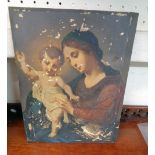 An Italian school oil on wooden panel, depicting The Madonna and Child - for restoration - Rome