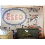 A large modern reproduction printed tin sign ESSO