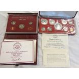 A Franklin Mint Malawi 1985 coin proof set - sold with a Bahamas 1972 similar