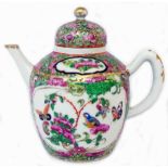 A small Chinese Canton teapot