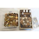 A collection of antique and later Great British and world coinage including pre-decimal, Euros,