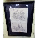 Newman: a framed twin image satirical military cartoon commemorating the 2nd World War assault on