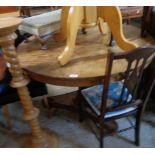 A 3' 6" diameter 19th Century mahogany breakfast table, set on turned pillar and trefoil base with