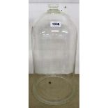 A large vintage Monax scientific glass bell jar