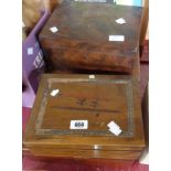Four assorted antique wooden boxes - for restoration