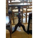 A Victorian mahogany pedestal table, set on turned pillar and tripod base - glued repairs,