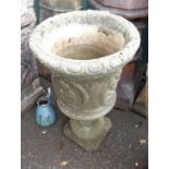 A concrete garden urn in the Classical style