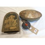 Two antique French chocolate boxes for Marquise de Sevigne of Paris - sold with a small French