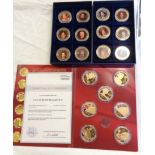 A card cased Windsor Mint Queen Elizabeth II gold plated coin set with crystal decoration - sold