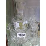 A quantity of glassware including a pair of Victorian table rinsers, assorted drinking glasses,