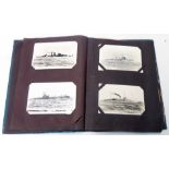 An album containing early 20th Century Royal Navy vessels and submarines, other maritime interest