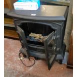A 22 1/2" Imperial Fires Ltd., cast iron log burner style electric fire with flame effect