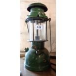 A 1950`s Bialaddin 305 green enamelled hurricane lamp