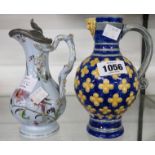 A Victorian Minton majolica jug in the German stoneware style with 1859 date code, and another by