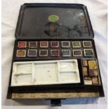A vintage student artist's box of Landseer series water colour paints No. 6, some still wrapped
