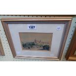 Karl Galea: a small gilt framed Malta view watercolour entitled "Mdina The Old City" - signed -