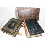 An early 19th Century large format leather bound Holy Bible printed Liverpool 1813 - sold with two