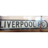A painted wood sign Liverpool FC
