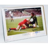 Alex Stepney: an unframed photograph signed by the player, marked www.60mins.tv - image 9 1/4" X